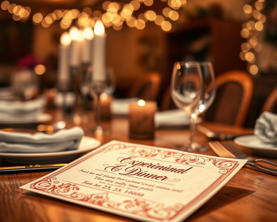 Einladungskarte Design für Erlebnisdinner Einladungskarte Design für Erlebnisdinner